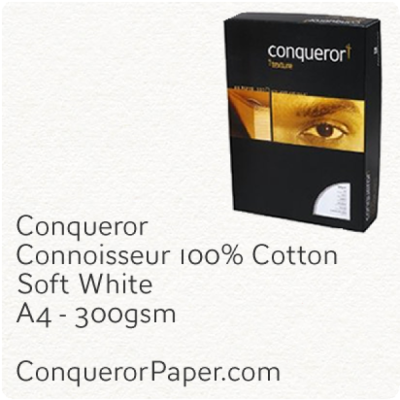 Paper Connoisseur Soft White A4-210x297mm 300gsm - 100 Sheets